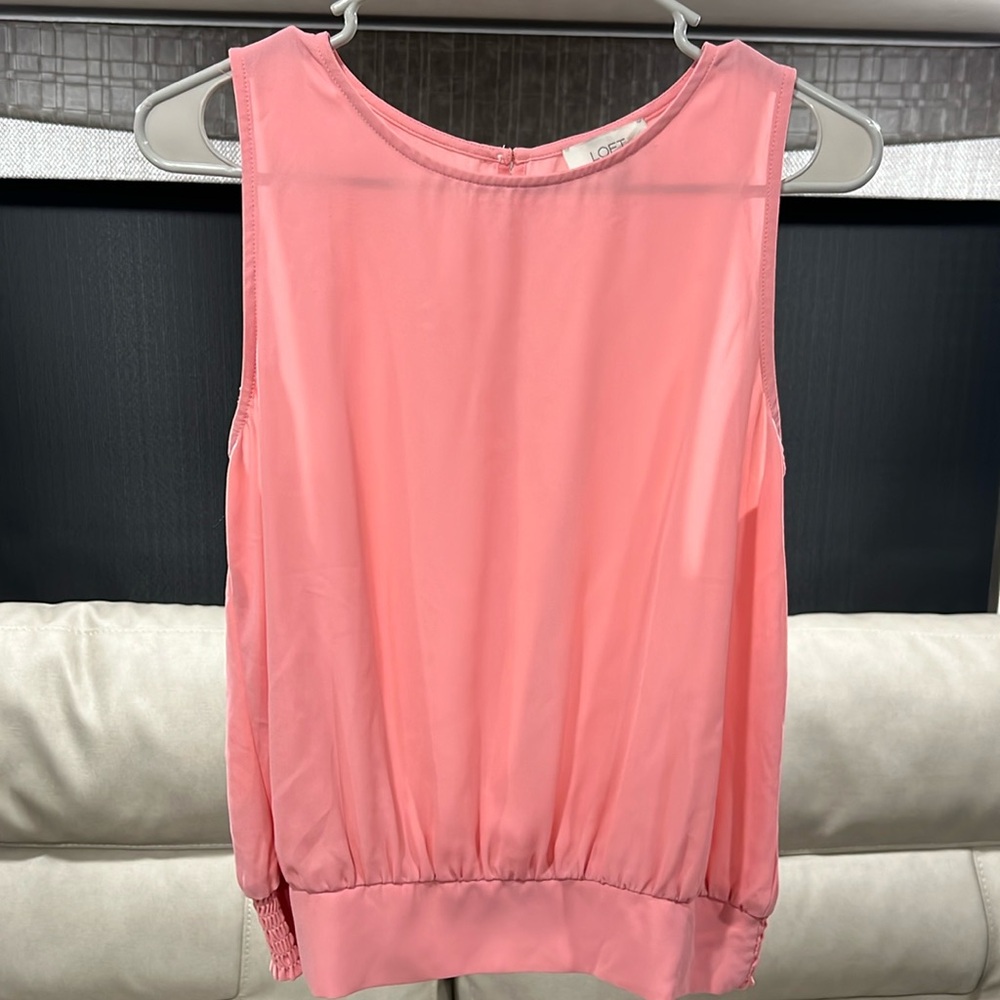 Loft Sleeveless Blouse Pink Small